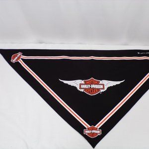 Vintage Harley-Davidson Biker 2000 Kerchief Triangle Bandana Scarf Black
